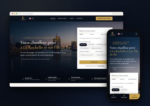Site de VTC Luxury Car sur ordinateur et sur téléphone